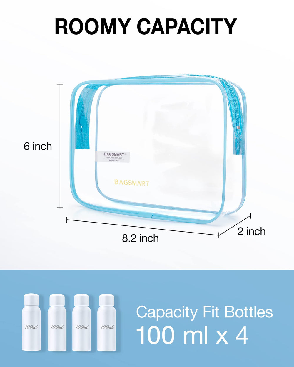 Ensemble BAGSMART de 3 trousses transparentes pour une organisation optimisée