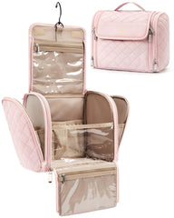 Bagsmart trousse-maquillage avec crochet rotatif 360°, pratique pour accrocher en voyage