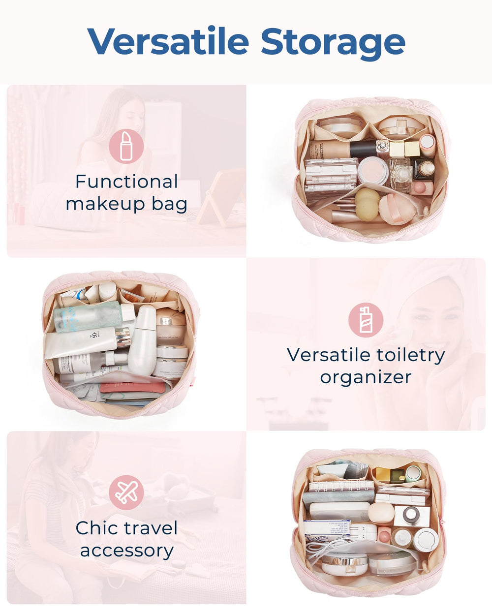 Bagsmart Trousse Maquillage portable et légère à emporter partout