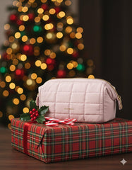 BAGSMART Trousse rose rembourree Taslan, texture douce et rangement élégant.