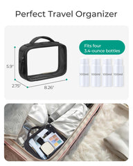 Trousse BAGSMART maquillage transparente, fermetures doubles pour un accès rapide
