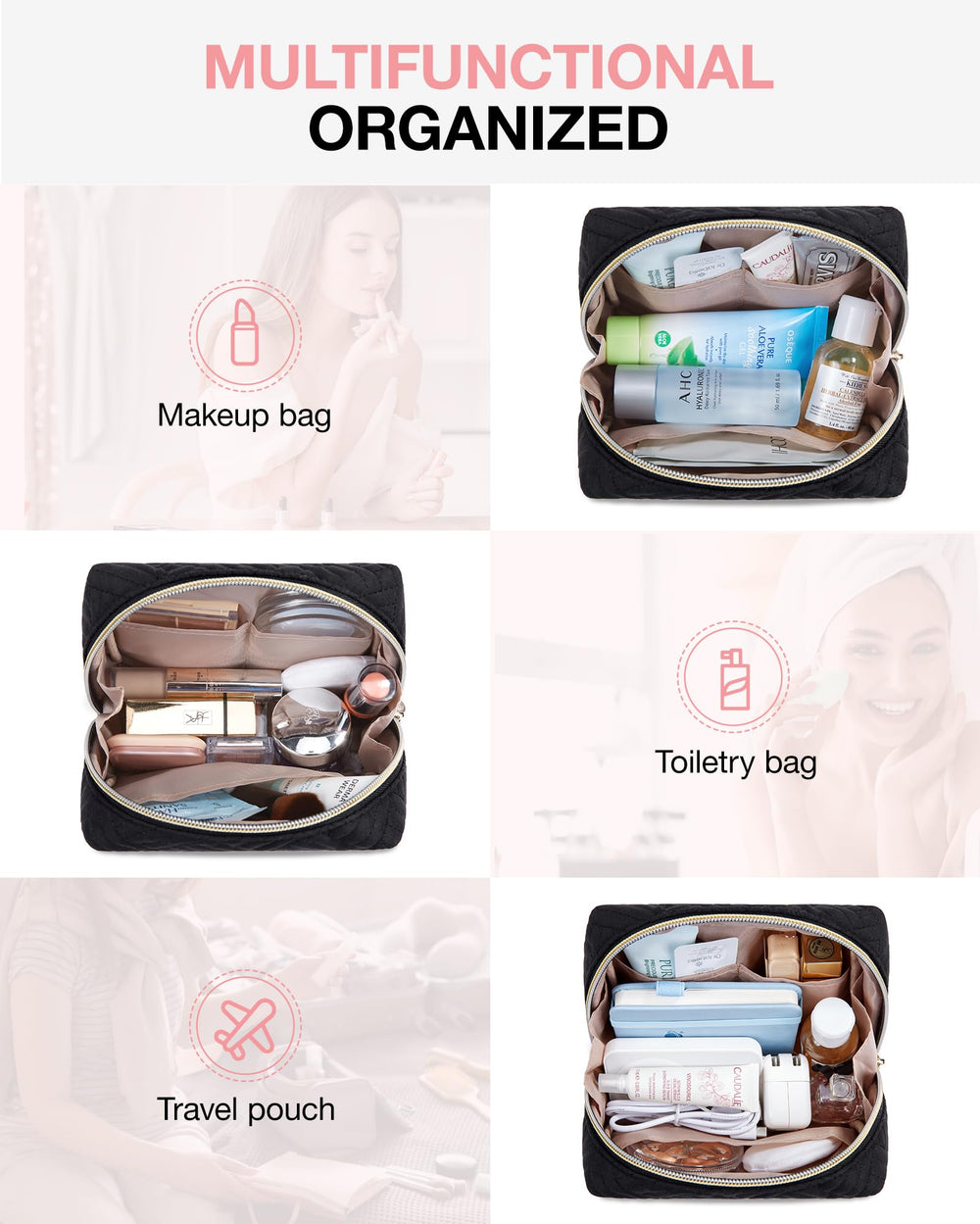 BAGSMART trousse-maquillage-voyage légère et robuste pour voyages.