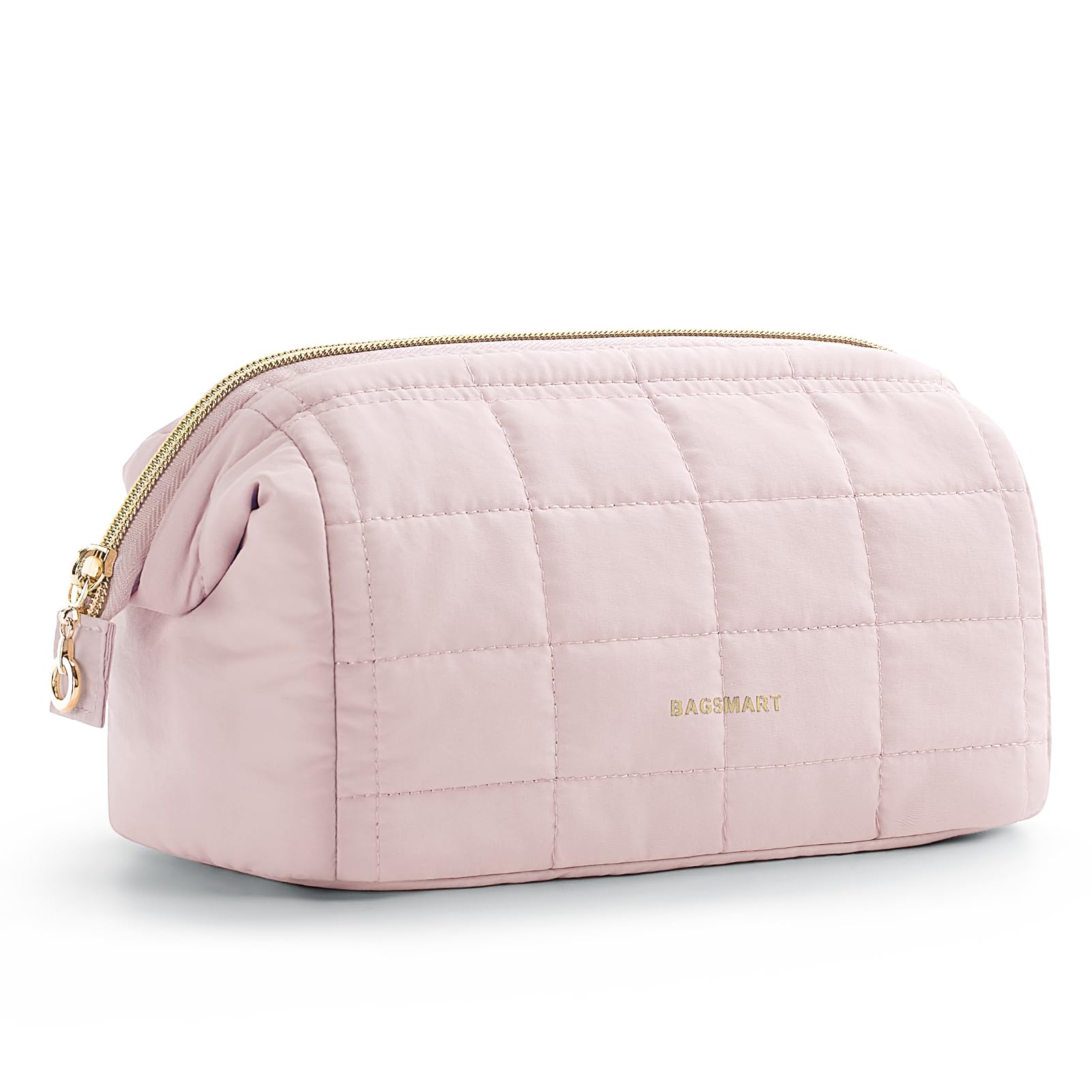 BAGSMART Trousse maquillage voyage avec ouverture large pour un accès rapide.