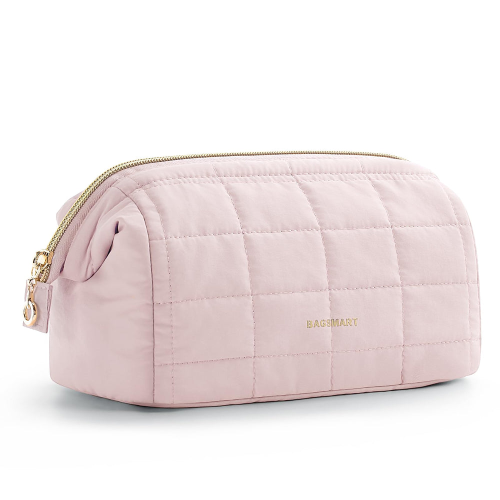 BAGSMART Trousse maquillage voyage avec ouverture large pour un accès rapide.