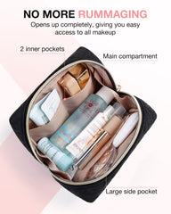 BAGSMART trousse-maquillage-voyage tissu peau-de-peche imperméable.