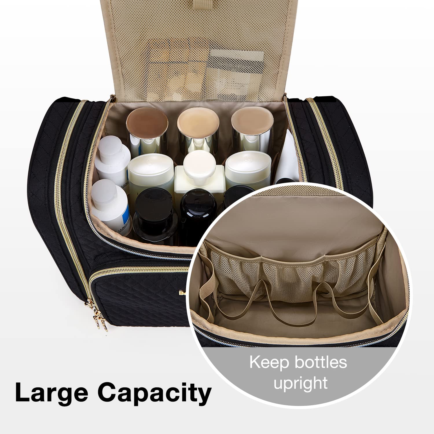 BAGSMART trousse toilette avec anse détachable pour transporter facilement.