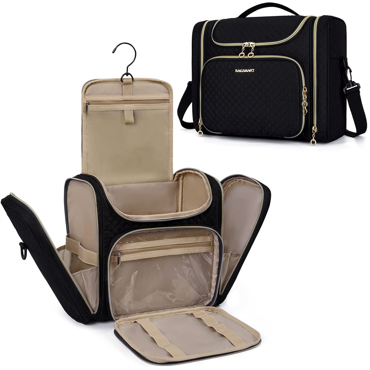 BAGSMART trousse toilette capacité grande pour tous vos essentiels de voyage.