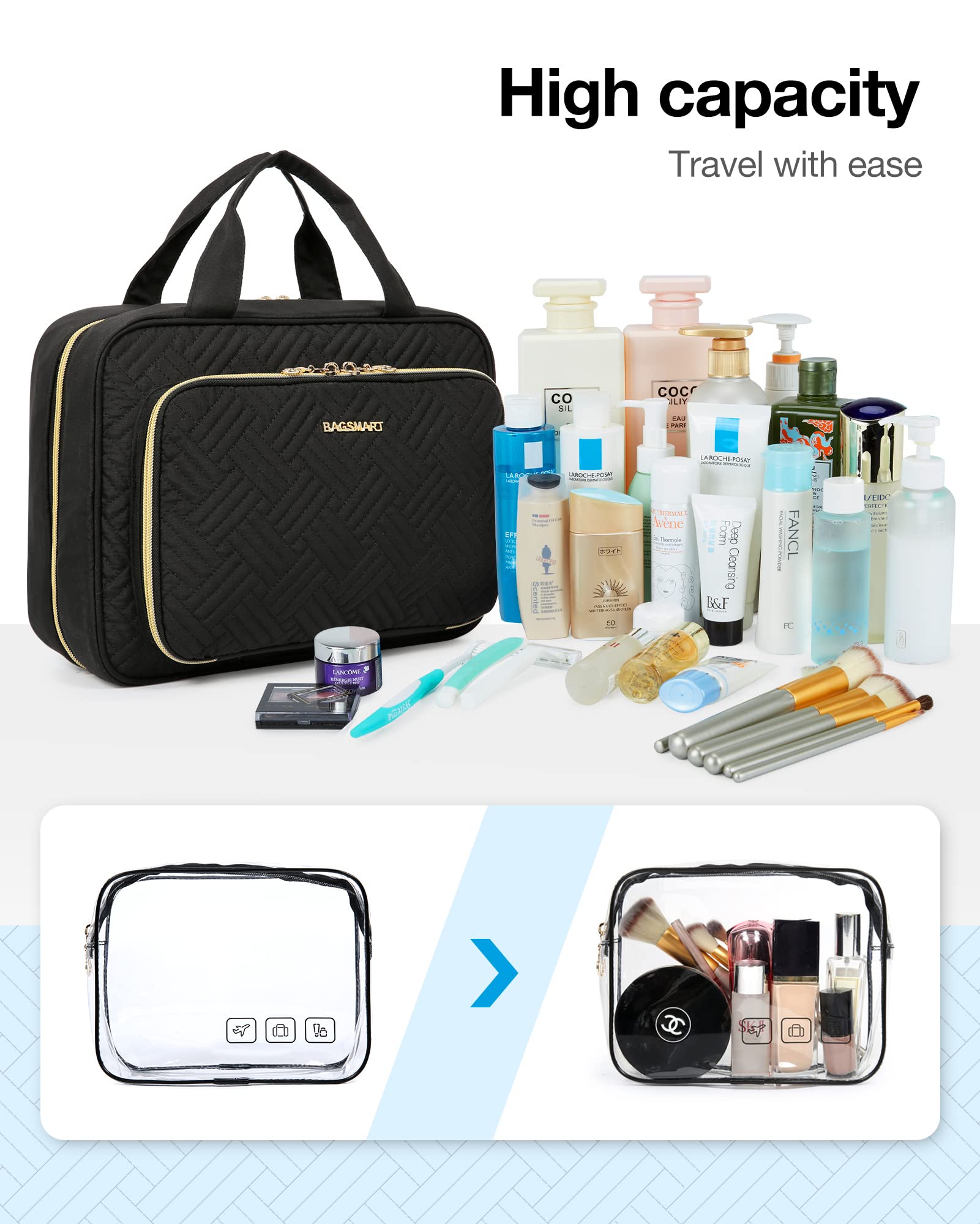 Grande capacité BAGSMART idéale pour séjours prolongés et trajets.
