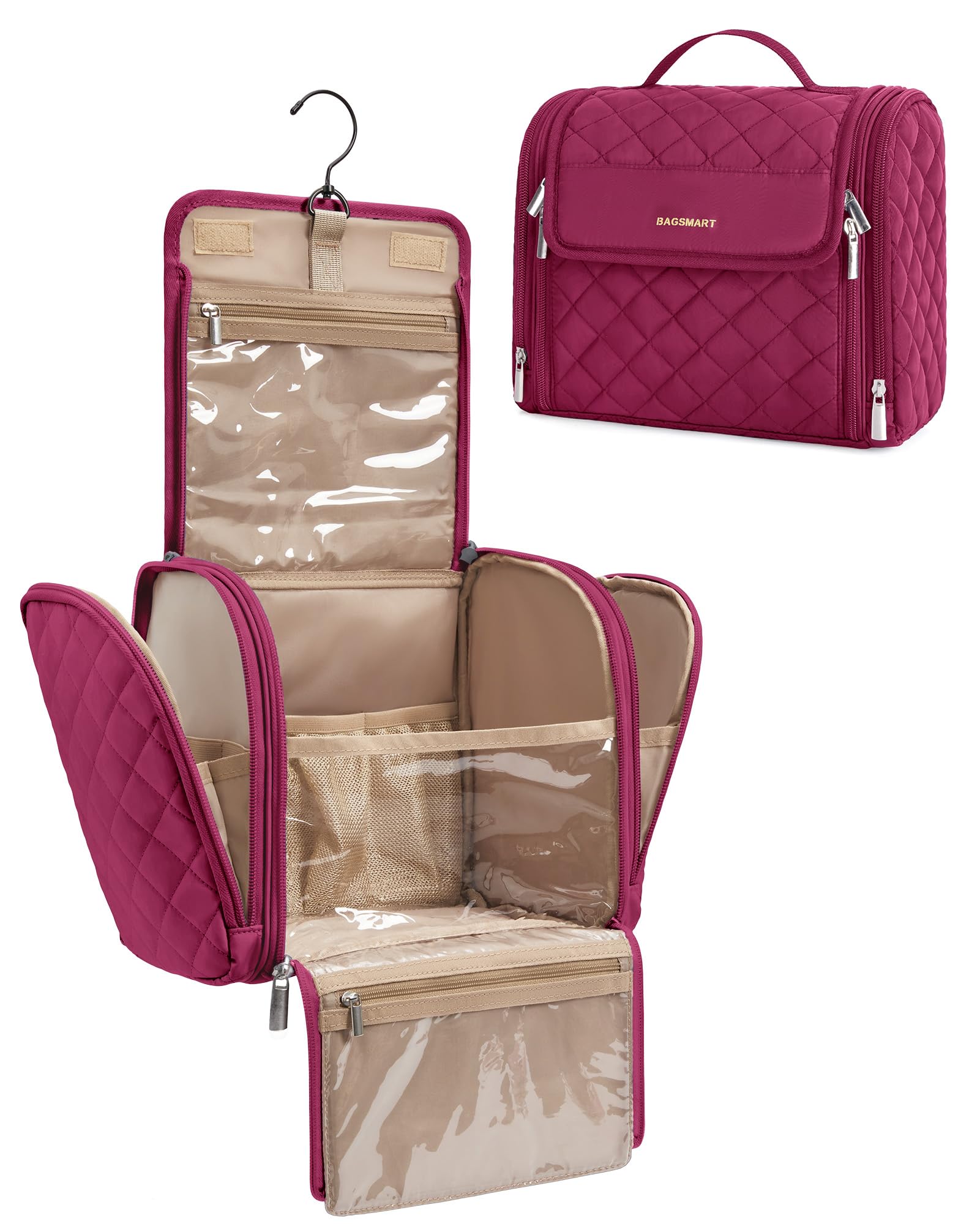 BAGSMART trousse-toilette grande capacité, idéal pour tout votre nécessaire de voyage.