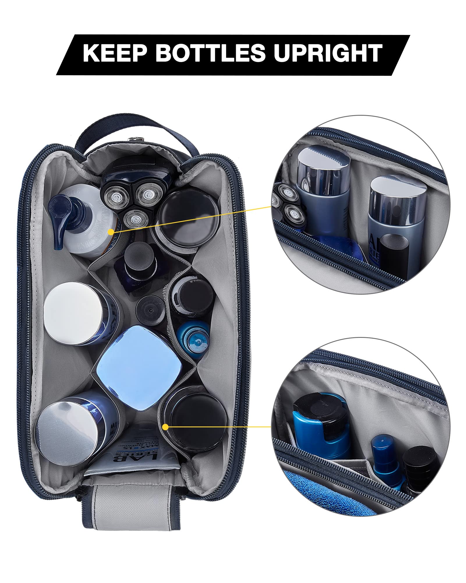 BAGSMART Trousse toilette homme navy avec poches séparées pour une meilleure organisation.