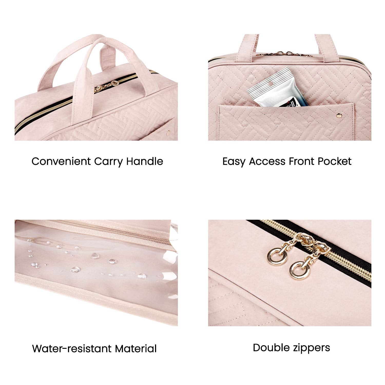 BagSmart-trousse-toilette-imperméable-polyester protège contre l'humidité au quotidien.