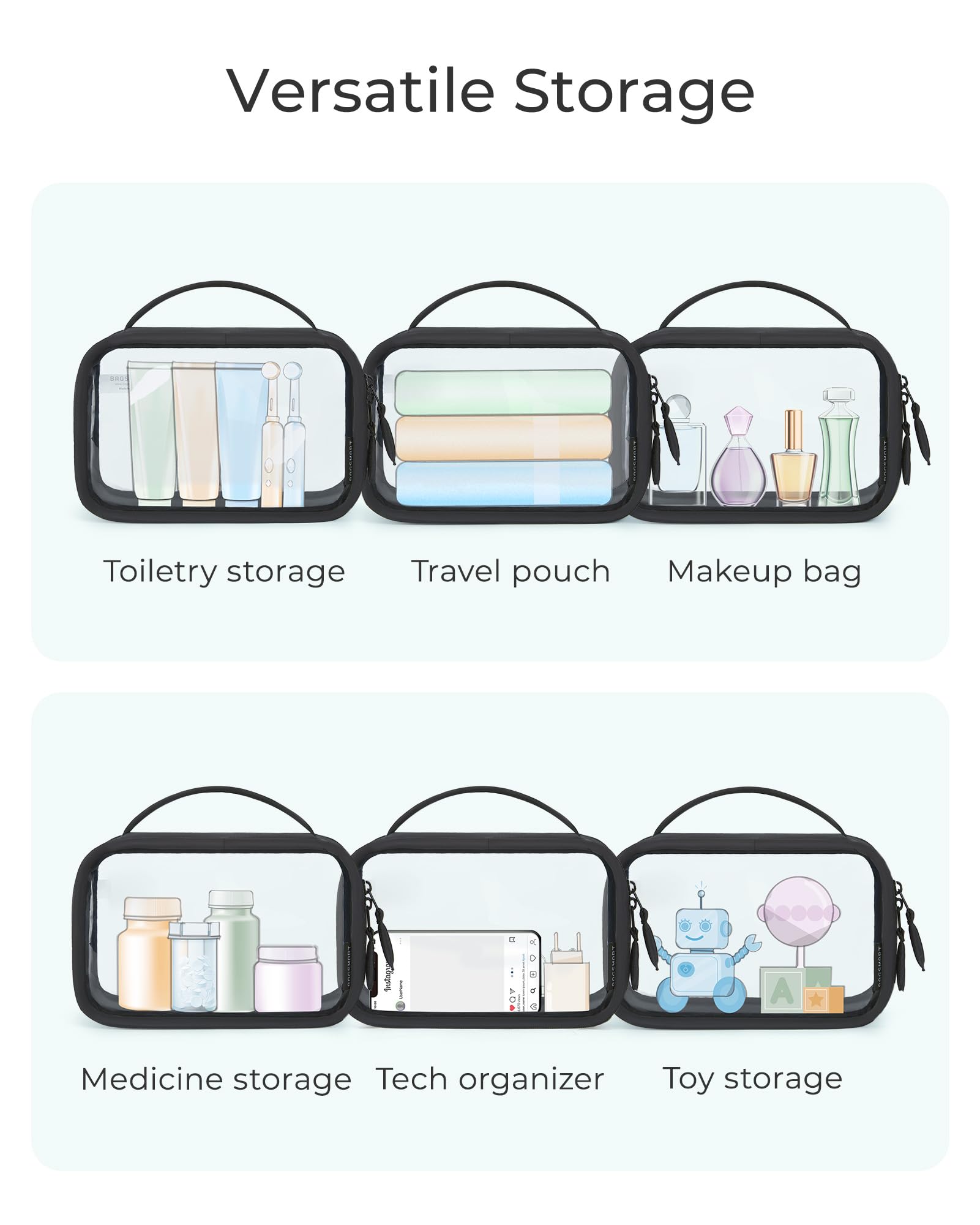 Trousse Bagsmart avec coutures renforcées pour une durabilité accrue.