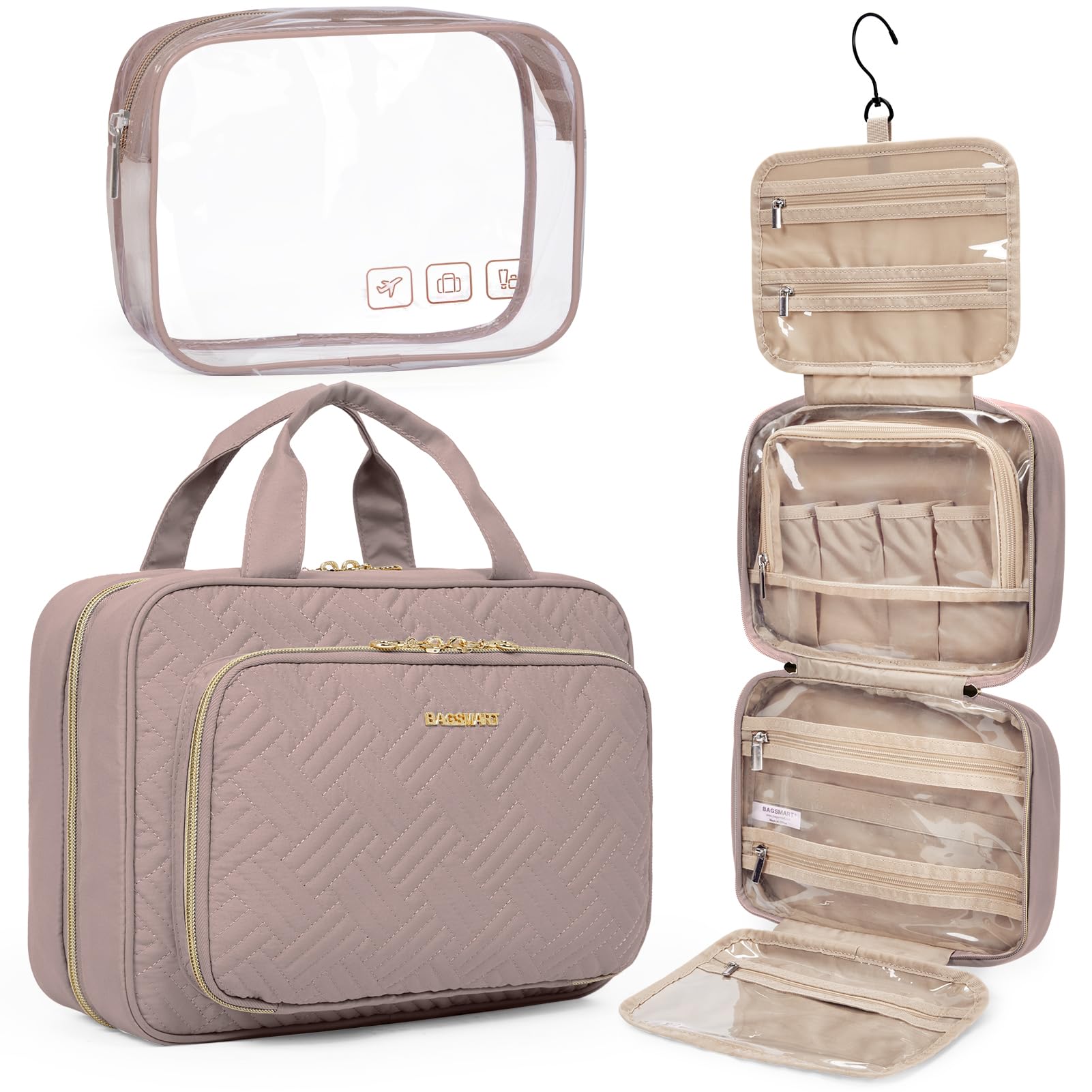 BAGSMART Trousse de toilette suspendue à 360° pour un rangement pratique en voyage