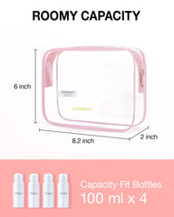 Trousse BAGSMART transparente ouverte rose pour un accès facilité
