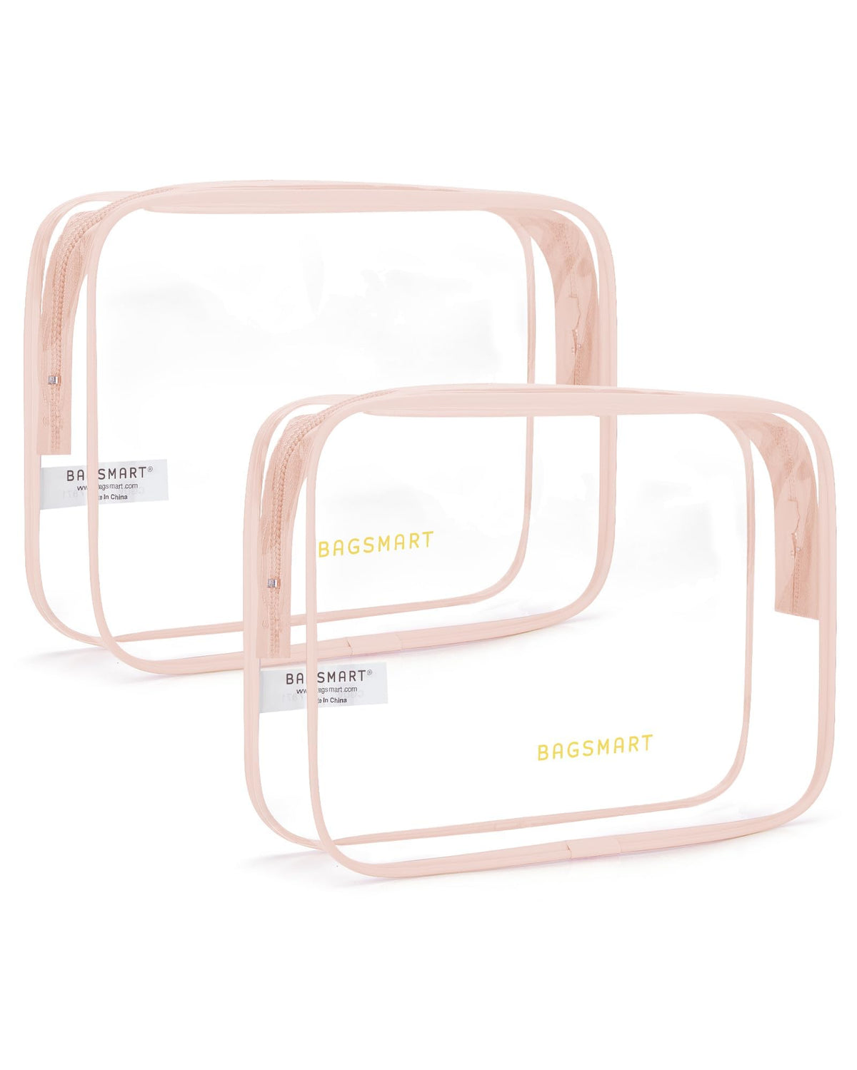 BAGSMART trousse toilette transparente, ensemble 2 pièces, accès rapide en voyage