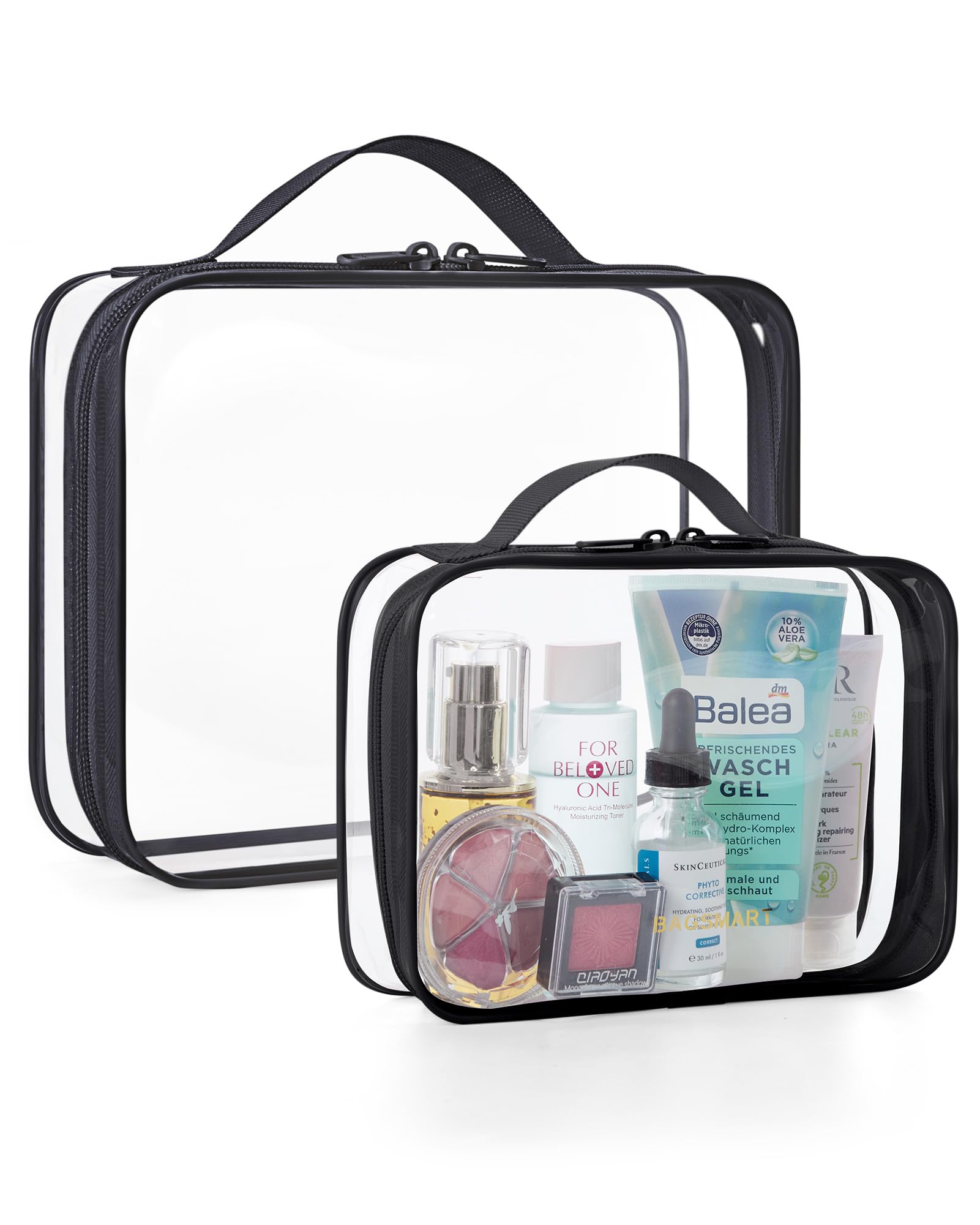 BAGSMART moyenne: trousse toilette transparente, visibilité aisée en cabine.