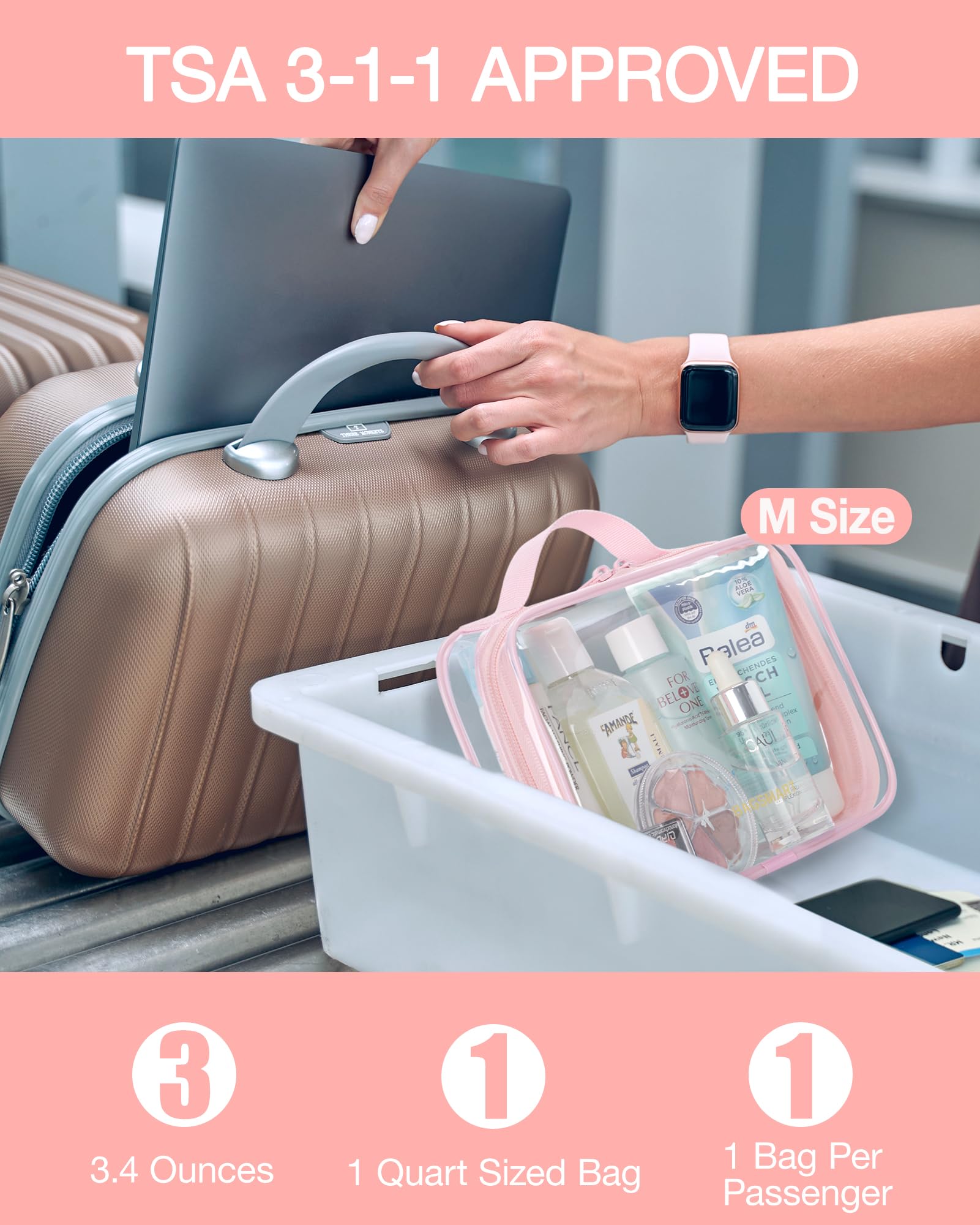 BAGSMART trousse transparente multifonction adaptée cosmétiques et petits objets.