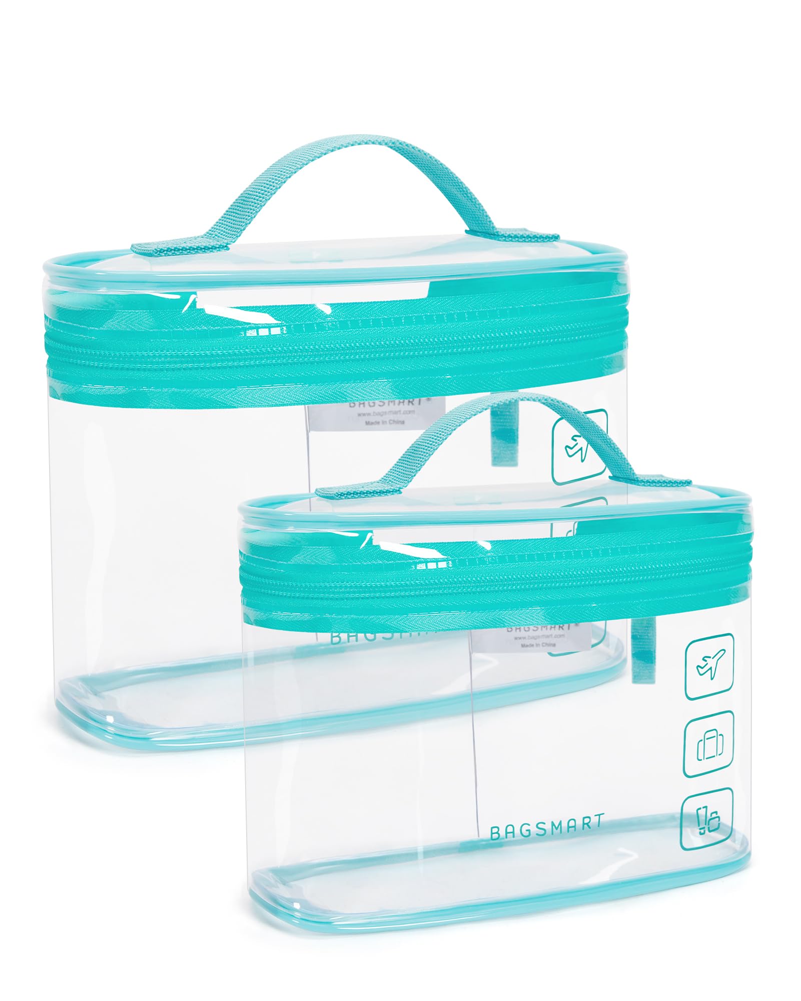Trousse BAGSMART transparente avec ouverture 180°, accès rapide aux essentiels