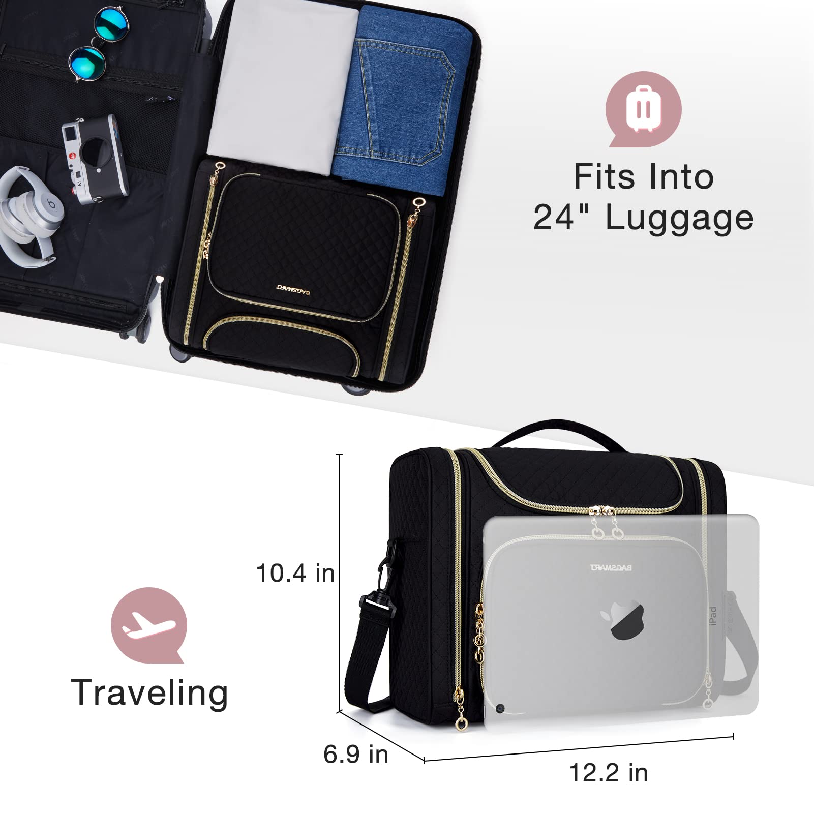 BAGSMART trousse toilette usage polyvalent pour maquillage et soins.