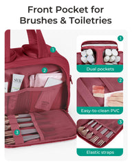 Trousse BAGSMART voyage avec 4 compartiments pour organiser les articles de toilette.