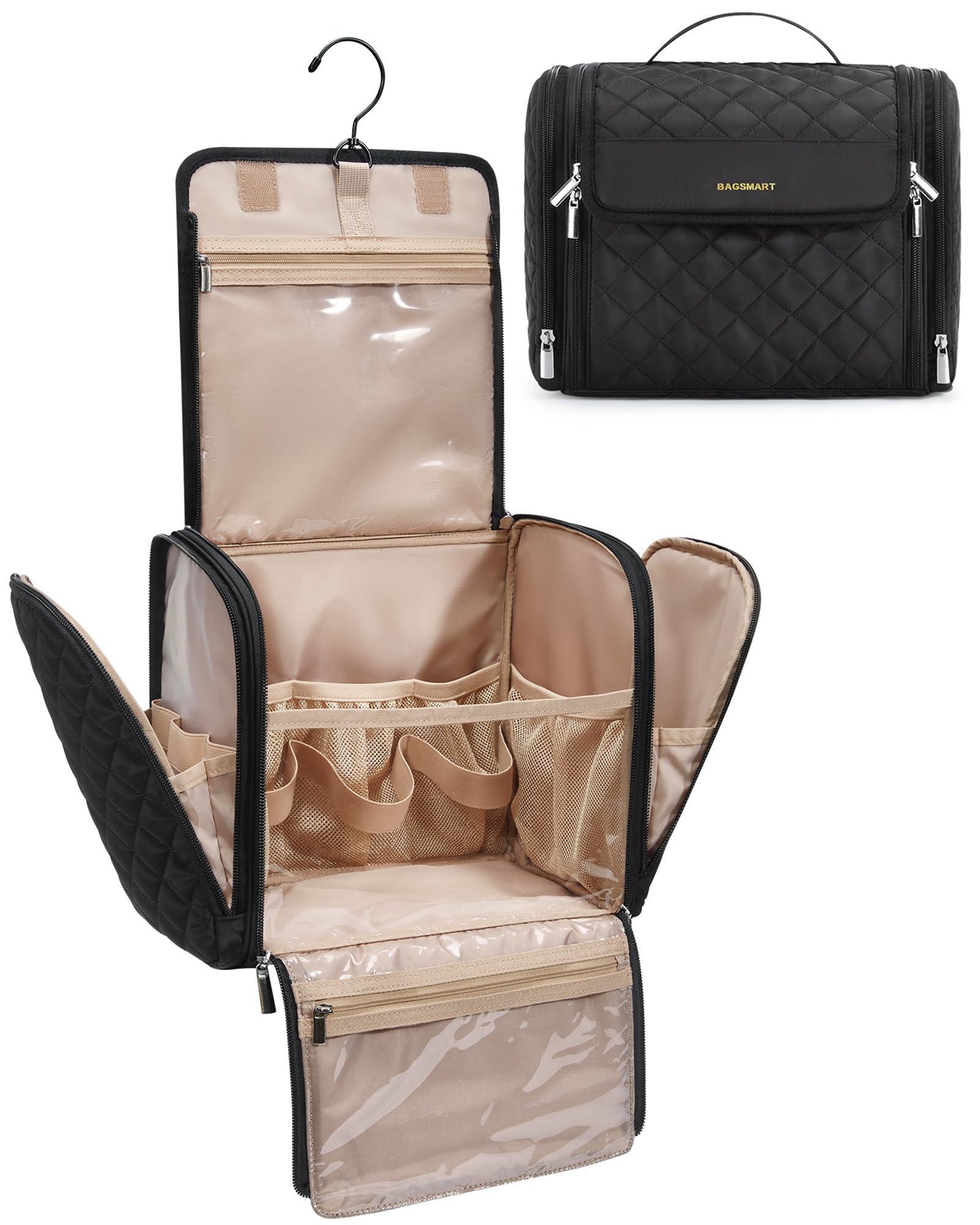 BAGSMART trousse voyage grande capacité pour cosmétiques essentiels et accessoires.