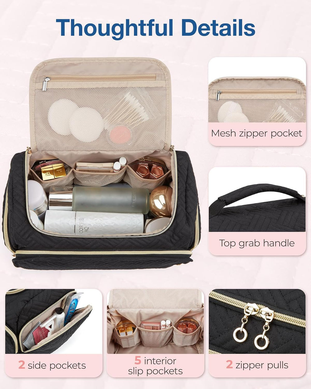 Trousse BAGSMART multi-poches pour organiser cosmétiques et accessoires