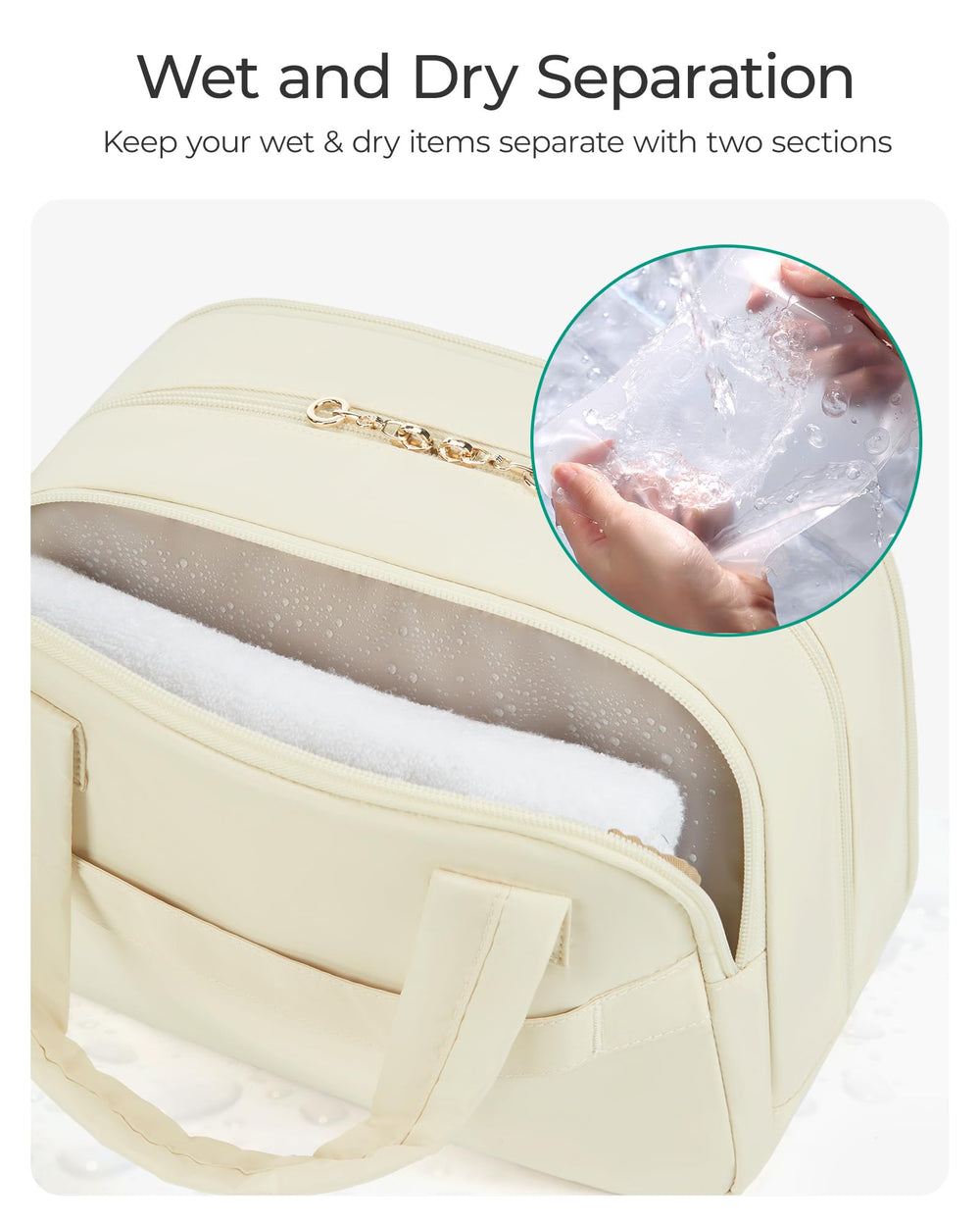 BAGSMART Trousse toilette avec multiples poches intérieures pour organisation optimale.