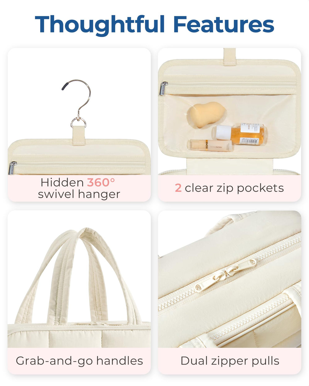 Trousse BAGSMART poches intérieures élastiques pour bouteilles debout