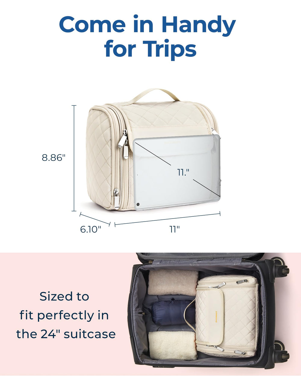 Trousse BAGSMART voyage avec poignée supérieure pour transport pratique