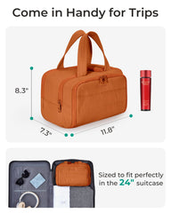 BAGSMART Trousse Puffy Sandstore Brun, matière Taslan douce et luxe tactile