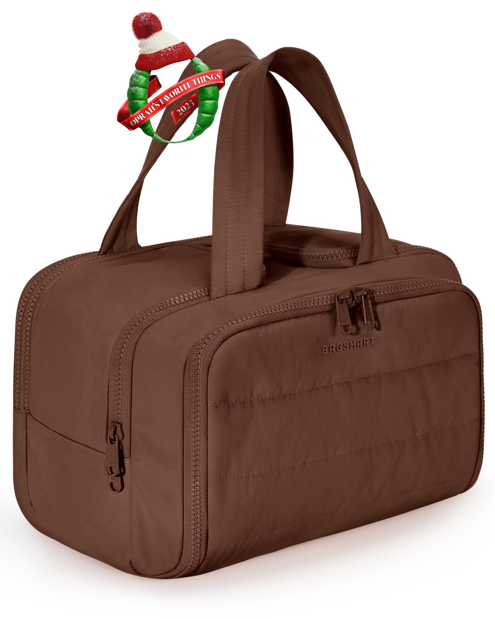 BAGSMART Trousse Puffy ouverture large pour voyage, accès rapide