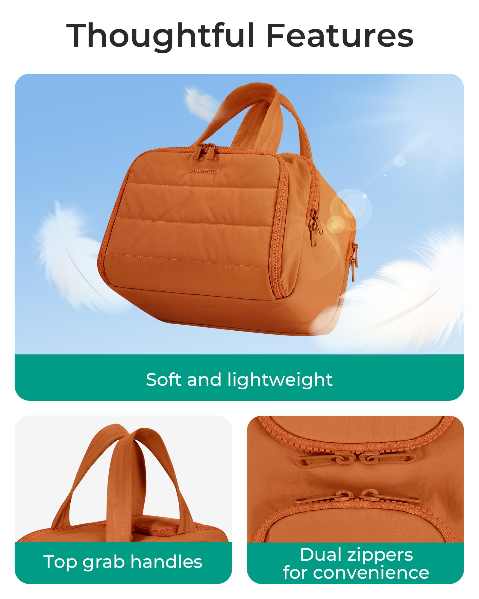 BAGSMART Trousse Puffy Sandstore Brun, séparation humide et sèche et nettoyage simple