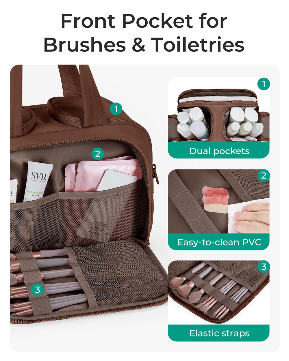 BAGSMART Trousse Puffy quatre compartiments pour tout organiser