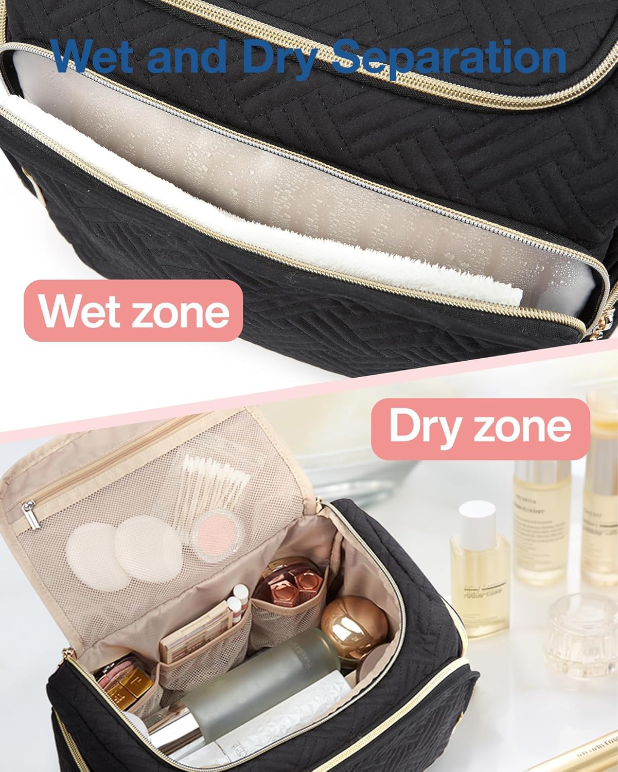 Trousse BAGSMART avec séparation humide et sèche pour liquides et produits