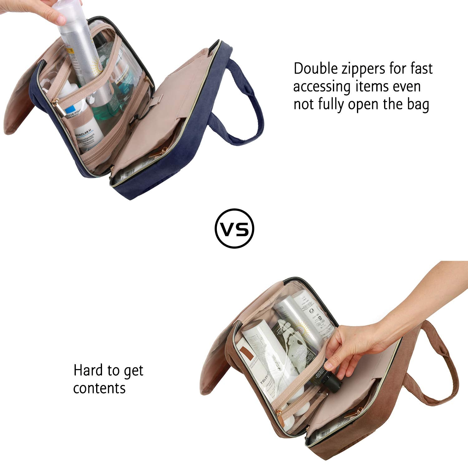 BAGSMART trousse toilette étanche et légère pour le voyage.