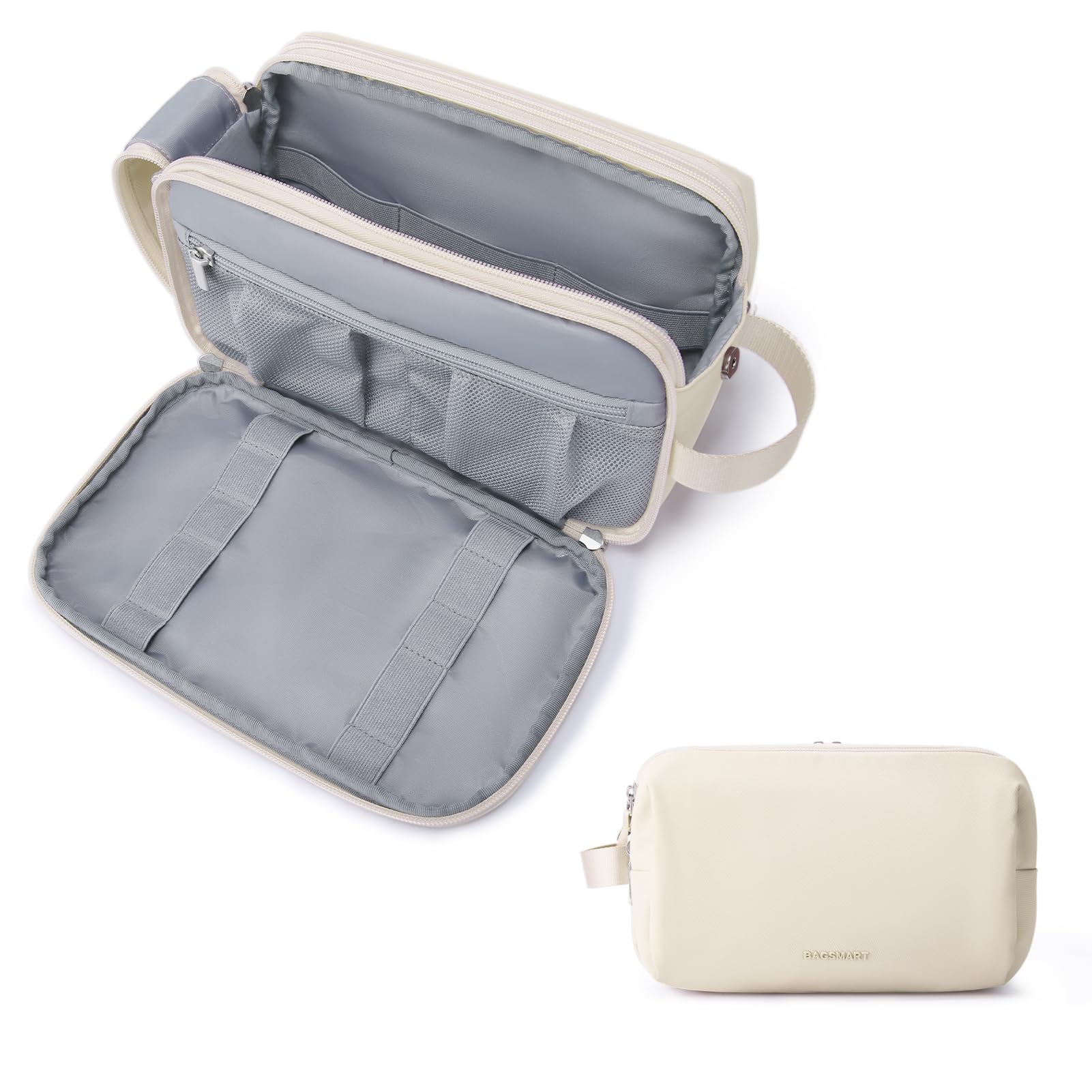 Trousse BAGSMART pour homme beige, grande capacité idéale voyage et maison