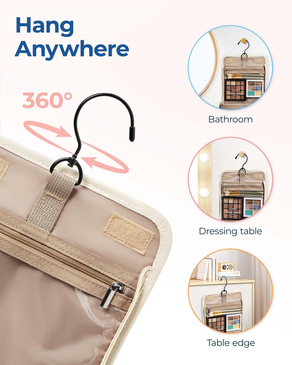 Trousse BAGSMART voyage avec bandes élastiques fixant les flacons