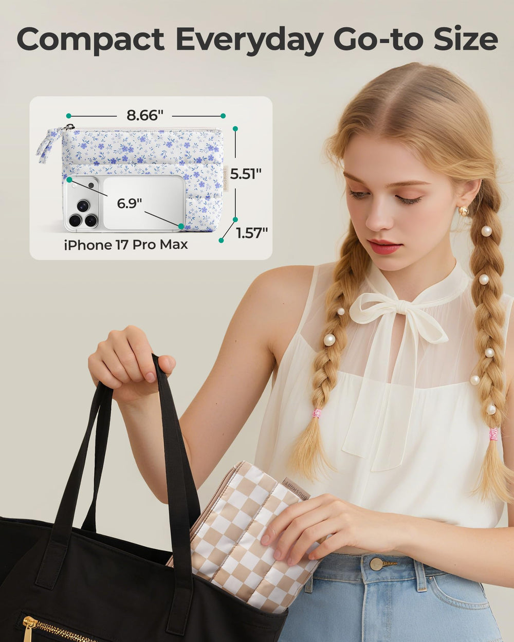 Trousse Bagsmart de voyage étanche, fermeture fluide et douceur du rembourrage.