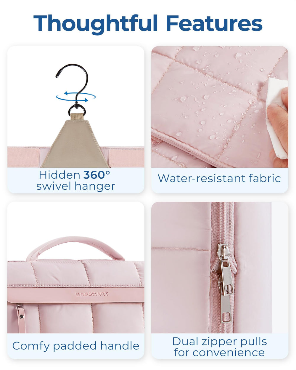 BAGSMART fonctionnalité polyvalente adaptée au voyage, sport et domicile.