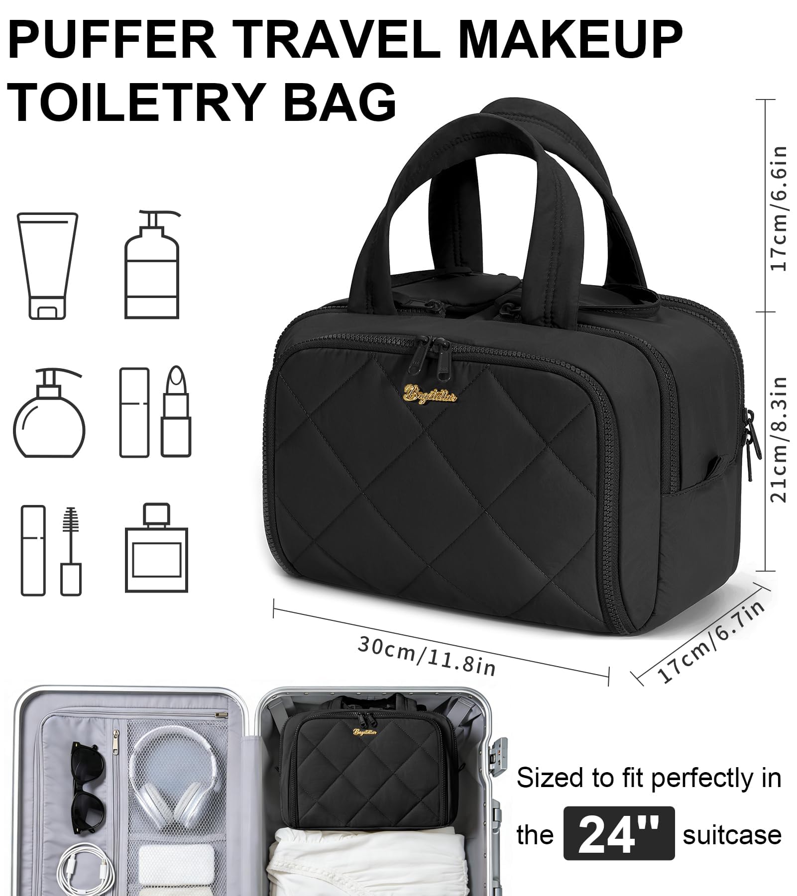 Bagstellar sacoche toilette voyage, séparation humide et sèche pratique.