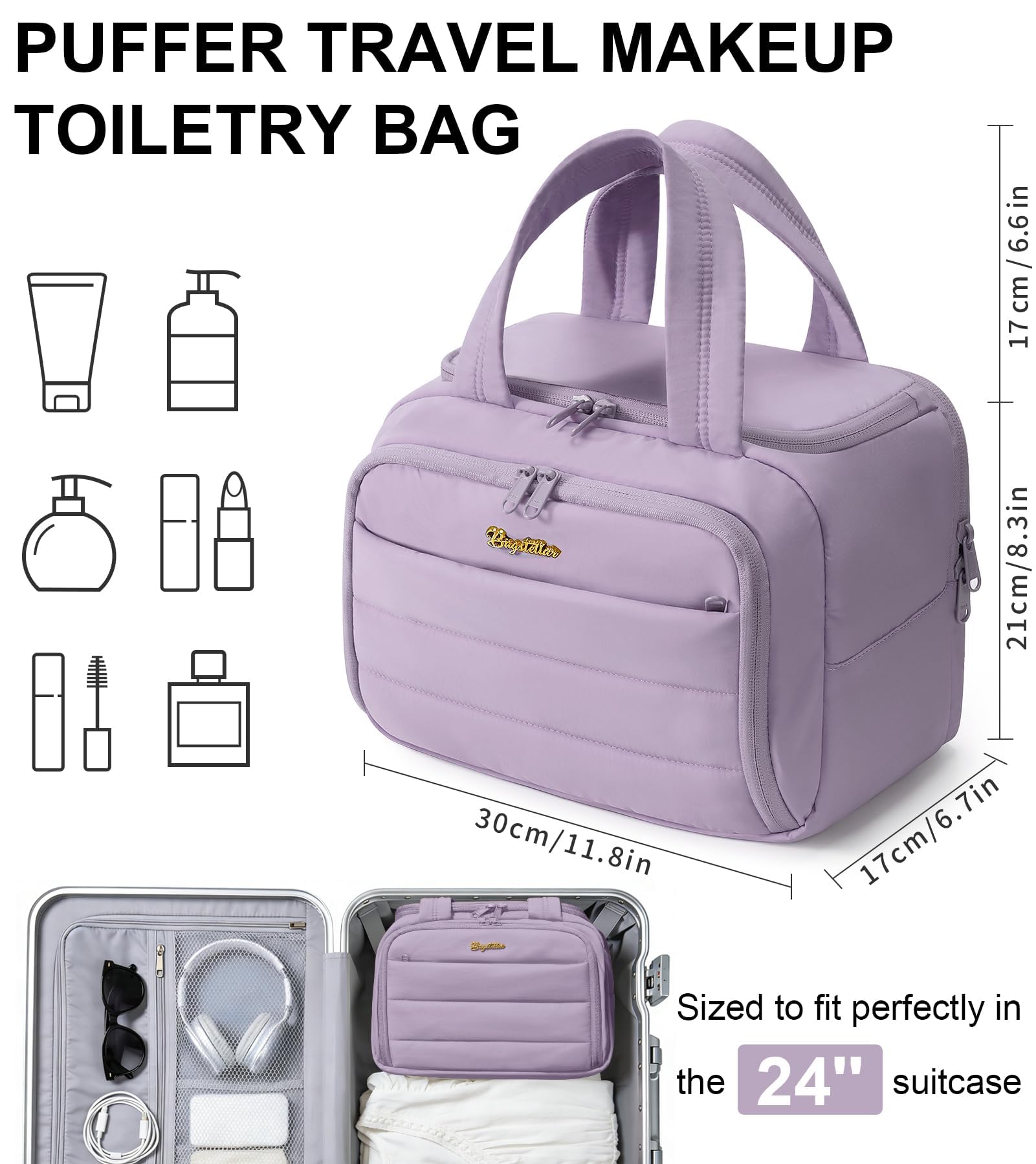 Bagstellar organisation cinq poches mailles, rangement clair pour cosmétiques.