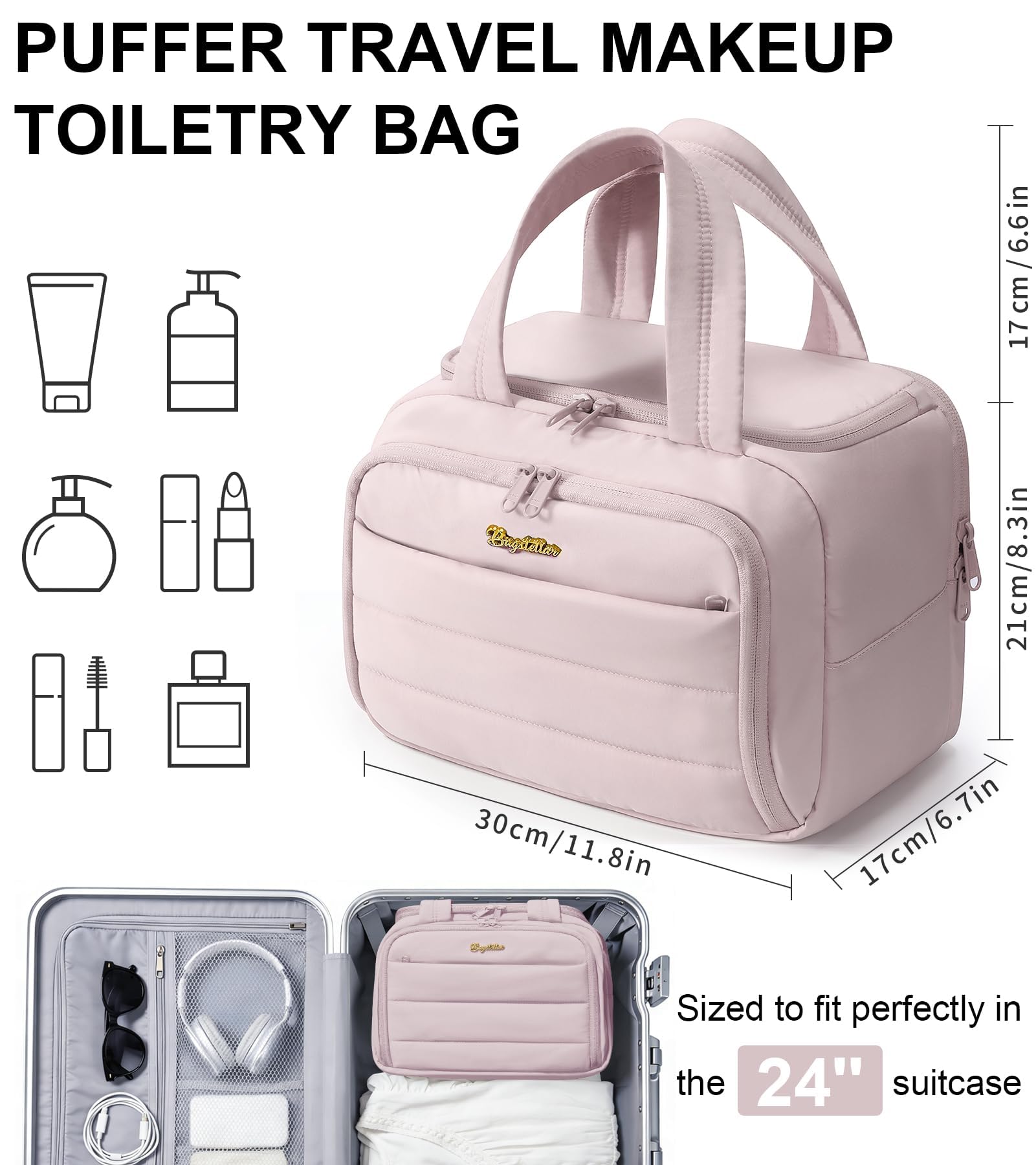 Bagstellar sac de toilette voyage, ouverture large, accès rapide et organisation facilitée.