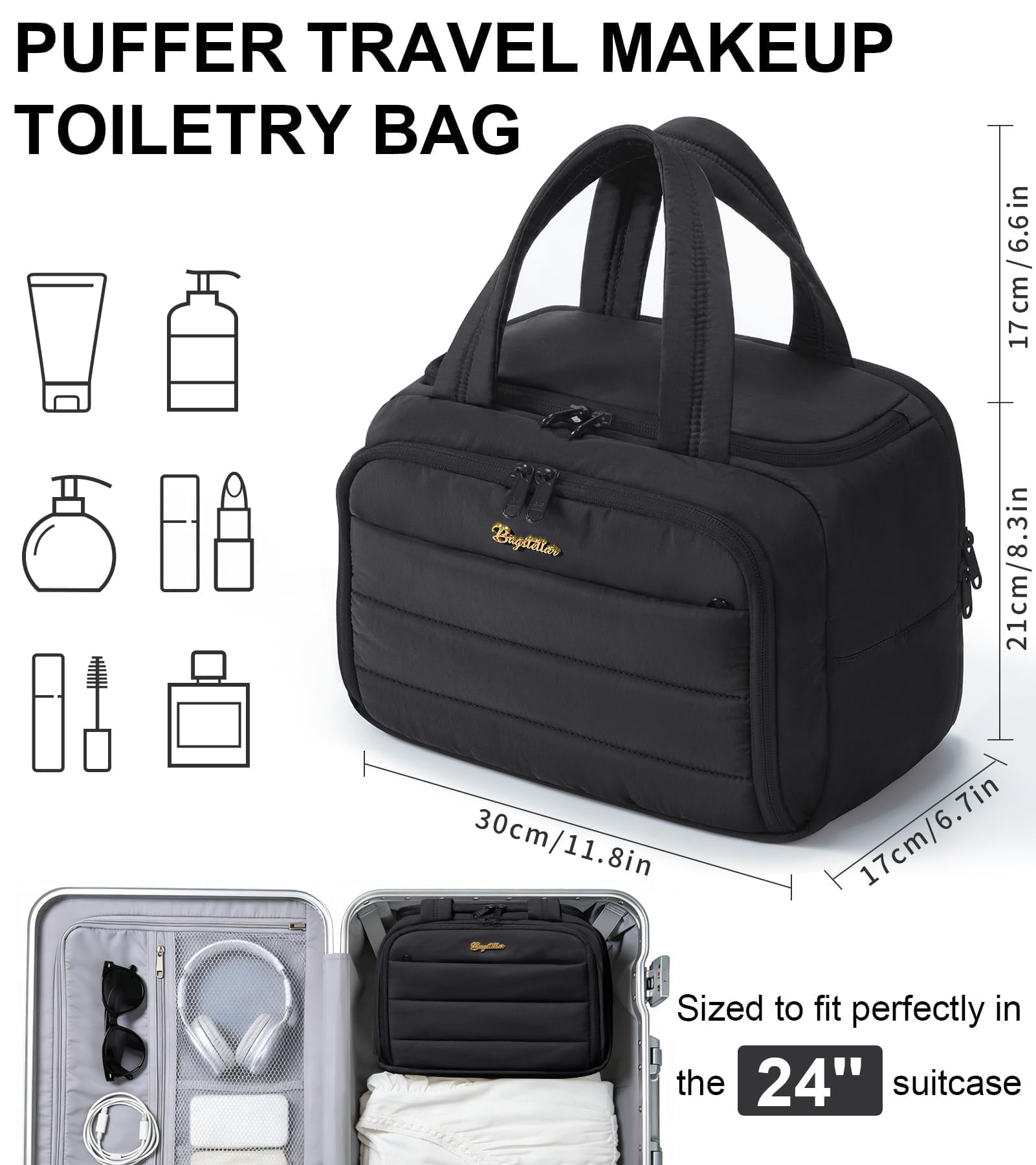Texture matelasse Bagstellar offre douceur et protection des flacons.