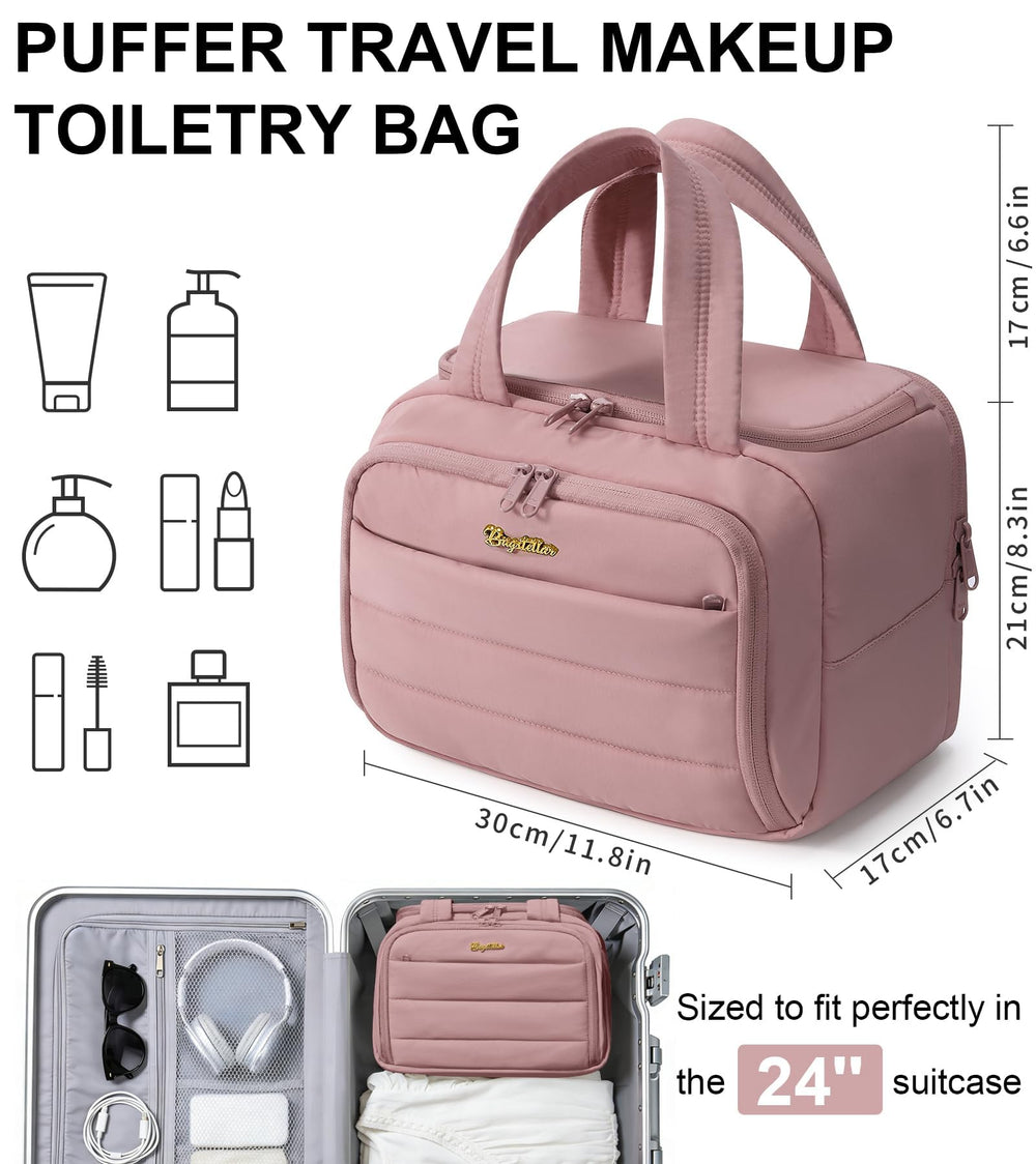 Bagstellar Trousse toilette rose foncée centrale avec diviseur pour organisation