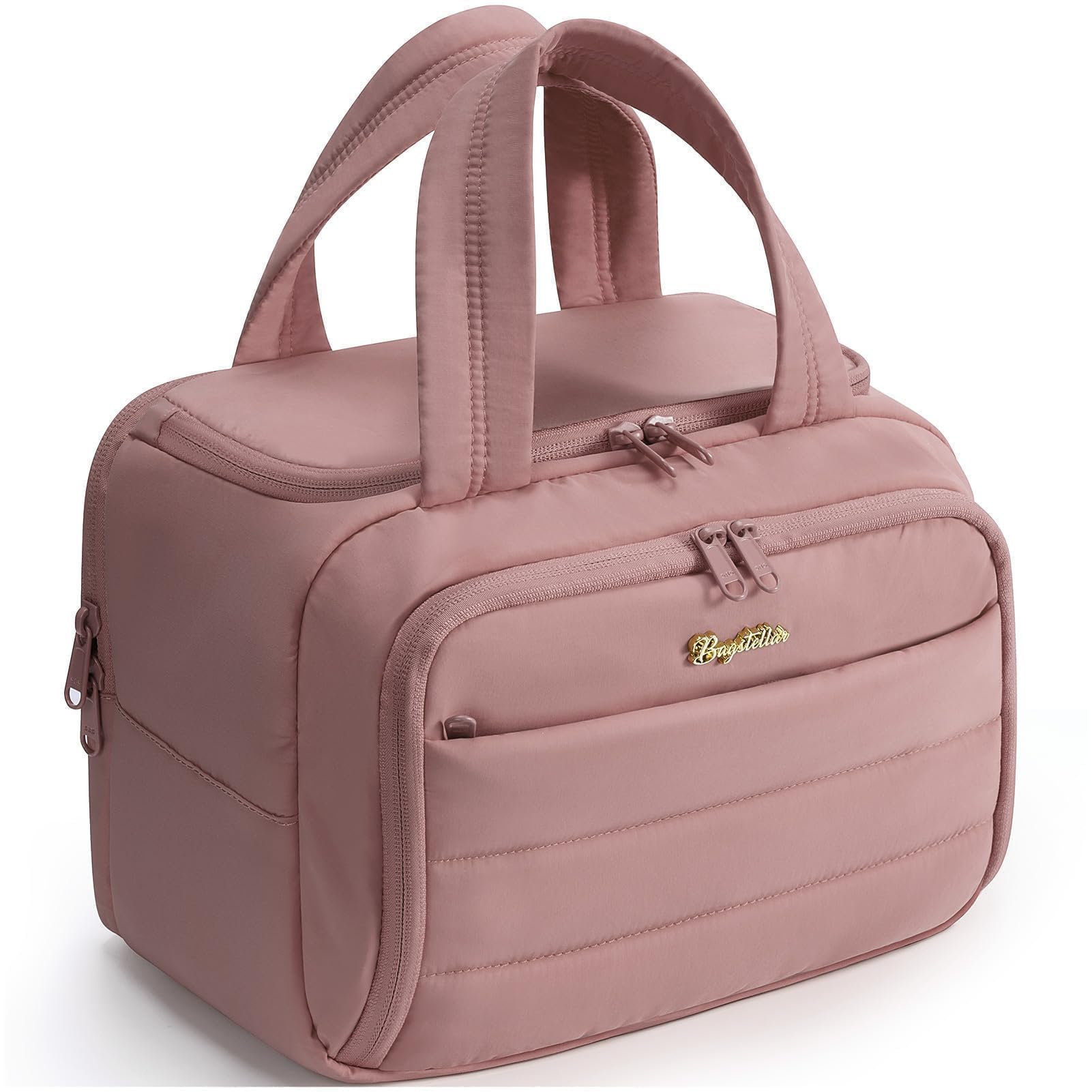 Bagstellar Trousse toilette rose foncée ouverte, accès rapide aux essentiels