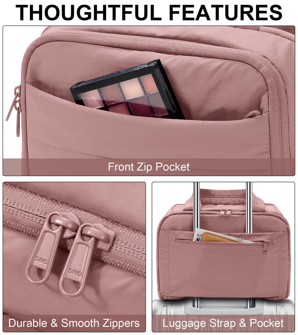 Bagstellar Trousse toilette rose foncée avec poignée et bandouliere pour voyage facile