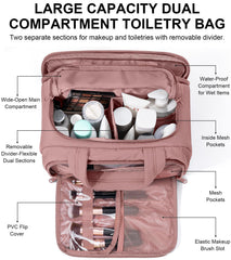 Bagstellar Trousse toilette rose foncée six poches mesh pour bouteilles debout