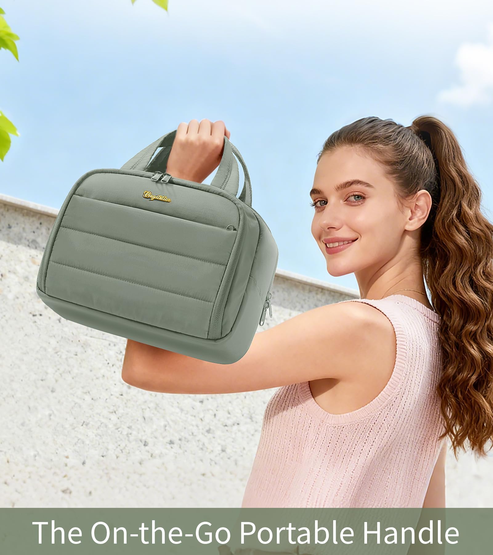 Bagstellar Trousse voyage-idée-cadeau-femme-vert-sauge — cadeau élégant et utile.