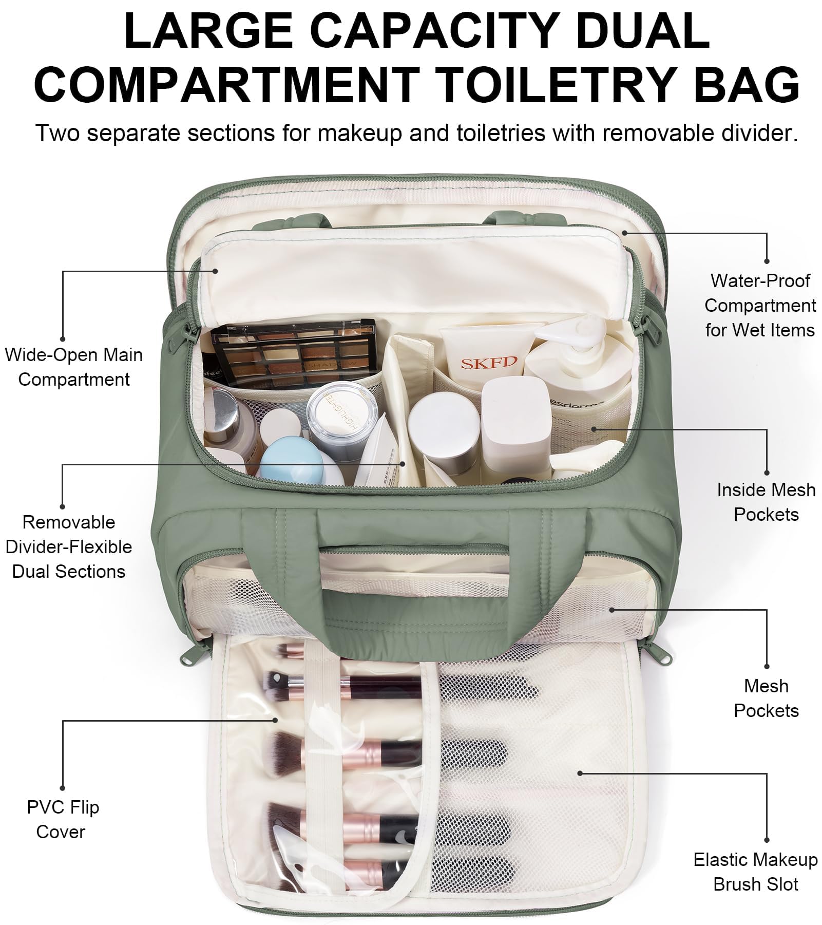Bagstellar Trousse voyage multiples-rangements — organisation claire avec compartiments sécurisés.