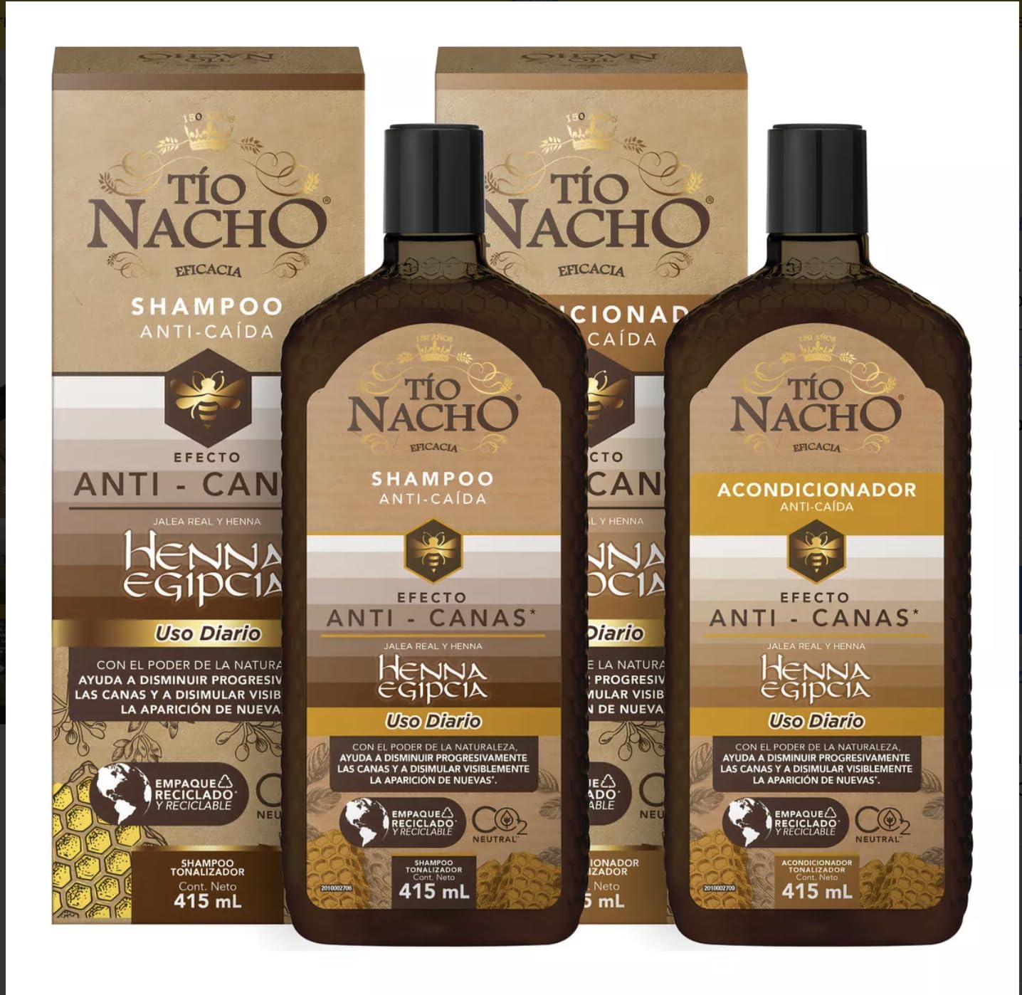 Bagues Nacho’ duo shampoing et après-shampooing au henné égyptien, revitalisant les cheveux gris.